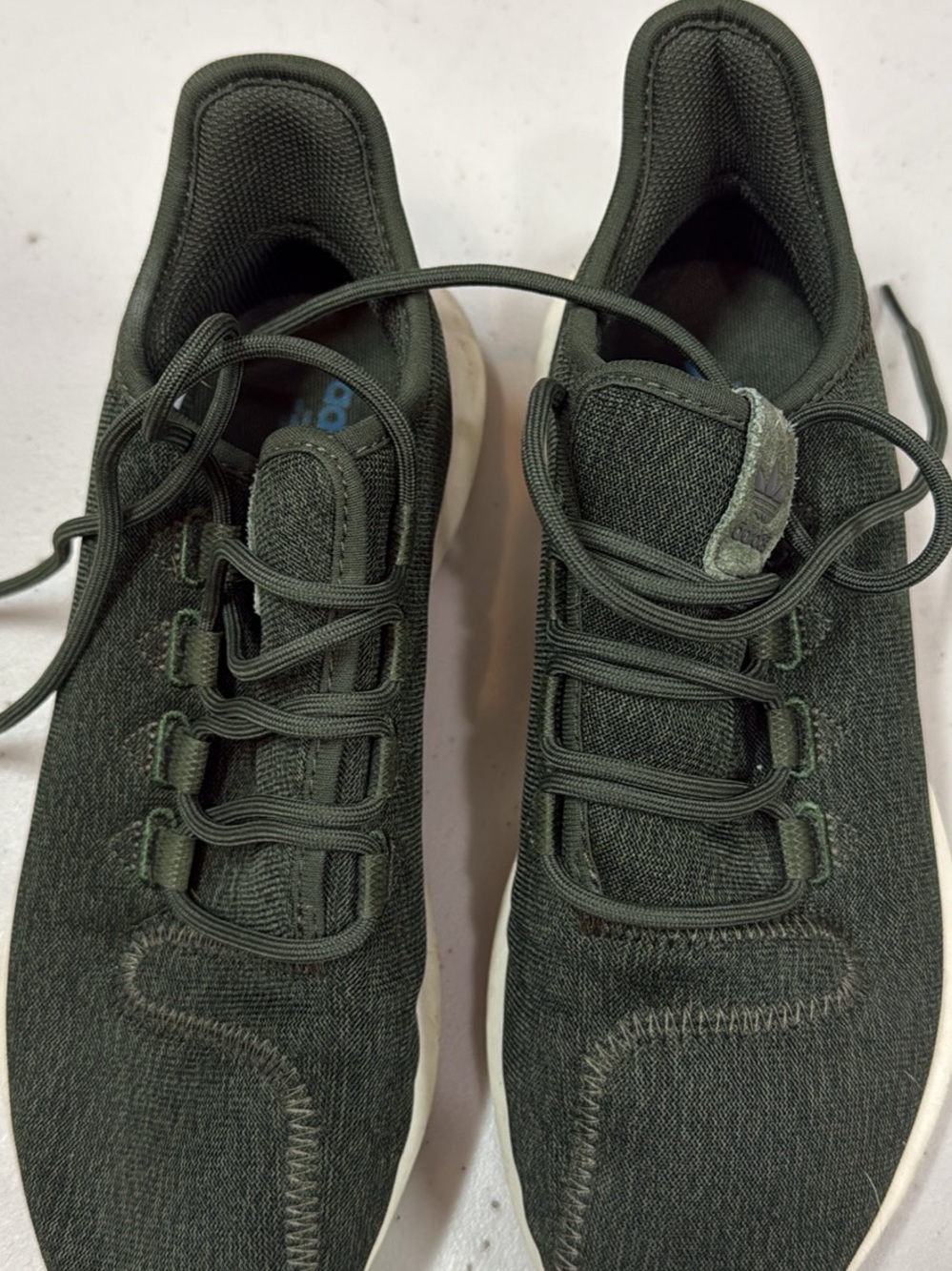 adidas Women's Dark Green Knit Lace-Up Athletic Sneakers